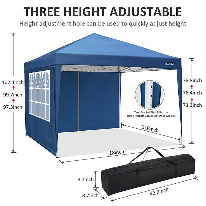 Cheap Goat Tents COBIZI Shade Shelter Portable Tent Pavilion Gazebo Right Angle Folding Shed 4 Side Tent Panels Picnic  Waterproof Canopy Cover Tents 